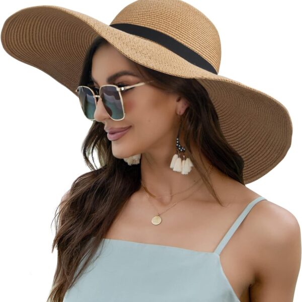 Naivlizer Women's UPF50+ Wide Brim Straw Sun Hat